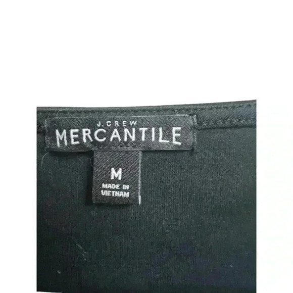 J Crew Mercantile‎ Black Women's Blouse Basic Round Neck Flounce Sleeves Medium - Picture 2 of 6